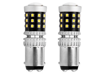 Amio - ΛΑΜΠΑΚΙΑ ΔΙΠΟΛΙΚΑ LED ΛΕΥΚΑ CAN-BUS P21/5w BAY15D 12/24V 39xSMD 2016 - 2 TEM. (02800/AM)