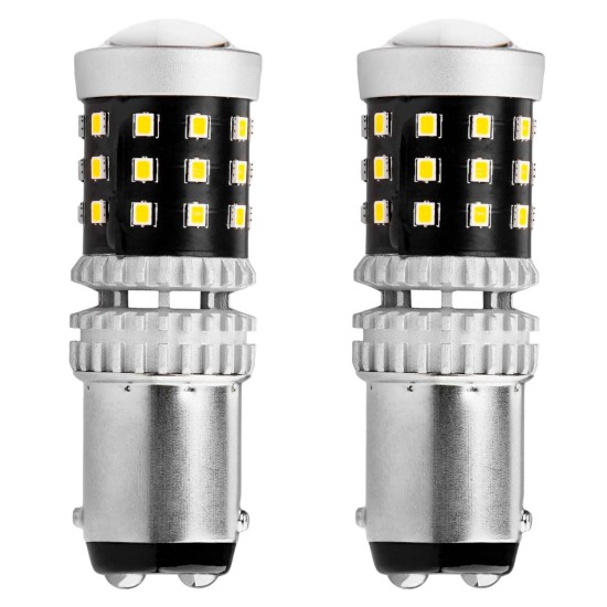 Amio - ΛΑΜΠΑΚΙΑ ΔΙΠΟΛΙΚΑ LED ΛΕΥΚΑ CAN-BUS P21/5w BAY15D 12/24V 39xSMD 2016 - 2 TEM. (02800/AM)