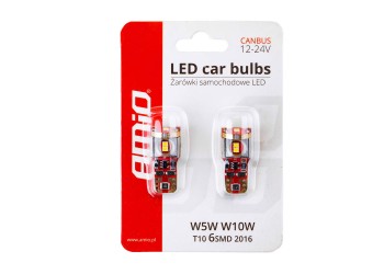 Amio - T10 W5W 12/24V LED 6xSMD 2016 CAN-BUS ΛΕΥΚΟ - 2 ΤΕΜ. (02802/AM)
