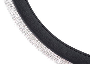 Amio - ΚΑΛΥΜΜΑ ΤΙΜΟΝΙΟΥ SWC-35 M 37-39cm ΣΕ ΜΑΥΡΟ ΧΡΩΜΑ ΜΕ ΠΕΡΙΜΕΤΡΙΚΑ STRASS - 1 ΤΕΜ. (02808/AM)