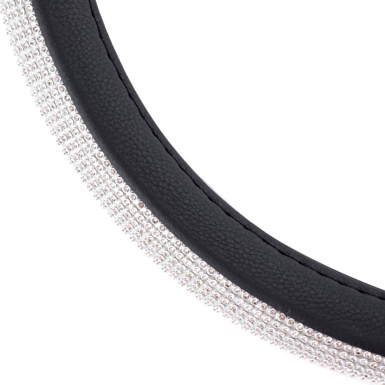 Amio - ΚΑΛΥΜΜΑ ΤΙΜΟΝΙΟΥ SWC-35 M 37-39cm ΣΕ ΜΑΥΡΟ ΧΡΩΜΑ ΜΕ ΠΕΡΙΜΕΤΡΙΚΑ STRASS - 1 ΤΕΜ. (02808/AM)