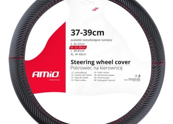 Amio - ΚΑΛΥΜΜΑ ΤΙΜΟΝΙΟΥ SWC-38 M 37-39cm ΣΕ ΜΑΥΡΟ CARBON ΧΡΩΜΑ ΜΕ ΚΟΚΚΙΝΗ ΡΑΦΗ - 1 ΤΕΜ. (02811/AM)