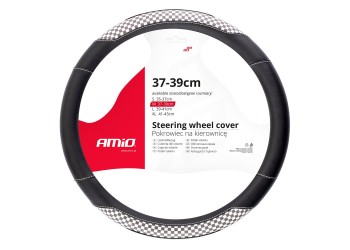 Amio - ΚΑΛΥΜΜΑ ΤΙΜΟΝΙΟΥ 37/39CM SWC-39-M ΜΑΥΡΟ ΜΕ ΛΕΥΚΗ ΡΑΦΗ ΔΕΡΜΑΤΙΝΗ ( ΚΑΡΟ ΣΗΜΑΙΑ) - 1 ΤΕΜ. (02812/AM)