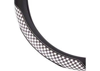 Amio - ΚΑΛΥΜΜΑ ΤΙΜΟΝΙΟΥ 37/39CM SWC-39-M ΜΑΥΡΟ ΜΕ ΛΕΥΚΗ ΡΑΦΗ ΔΕΡΜΑΤΙΝΗ ( ΚΑΡΟ ΣΗΜΑΙΑ) - 1 ΤΕΜ. (02812/AM)