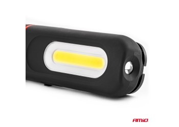 Amio - ΦΑΚΟΣ ΕΡΓΑΣΙΑΣ ΧΕΙΡΟΣ ΜΕ ΓΑΝΤΖΟ/ΜΑΓΝΗΤΗ MICRO USB COB+XPE LED 1200mAh 31x42x154mm - 1 τεμ. (02818/AM)