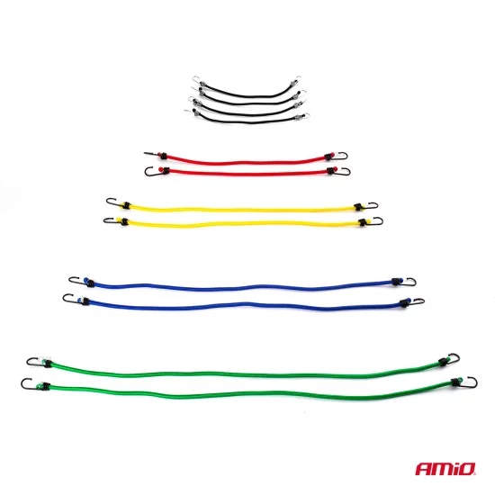 Amio - ΧΤΑΠΟΔΙΑ ΕΛΑΣΤΙΚΑ (4mmΧ25cm 4ΤΕΜ)(8mmX45cm 2ΤΕΜ)(8mmΧ60cm 2ΤΕΜ)(8mmX75cm 2ΤΕΜ)(8mmX90cm 2ΤΕΜ) - 12 ΤΕΜ. (02836/AM)