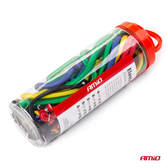 Amio - ΧΤΑΠΟΔΙΑ ΕΛΑΣΤΙΚΑ (4mmΧ25cm 4ΤΕΜ)(8mmX45cm 2ΤΕΜ)(8mmΧ60cm 2ΤΕΜ)(8mmX75cm 2ΤΕΜ)(8mmX90cm 2ΤΕΜ) - 12 ΤΕΜ. (02836/AM)