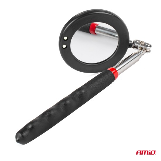 Amio - ΚΑΘΡΕΠΤΗΣ ΧΕΙΡΟΣ ΤΗΛΕΣΚΟΠΙΚΟΣ 50mm 28-87cm 360 ΜΟΙΡΕΣ ΜΕ ΦΩΣ LED - 1 ΤΕΜ. (02840/AM)