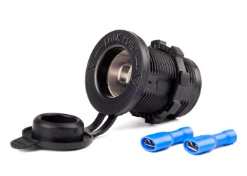 Amio - ΠΡΙΖΑ ΑΝΑΠΤΗΡΑ ΜΕ ΚΑΠΑΚΙ 12/24V ΜΑΥΡΗ MOD-01 - 1 τεμ. (02851/AM)