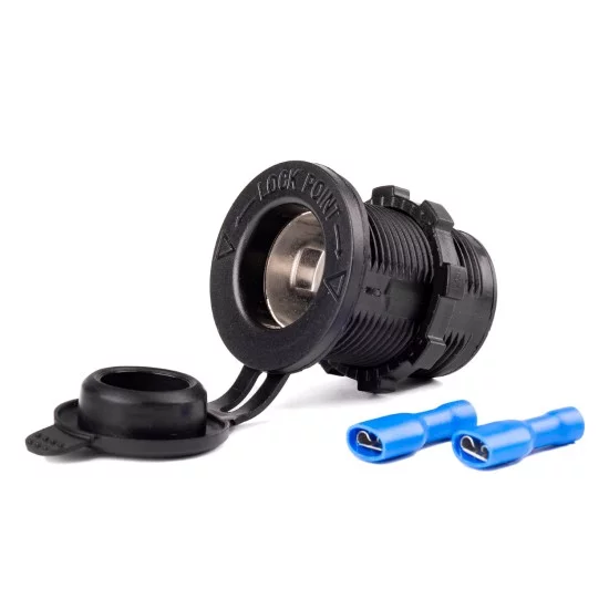 Amio - ΠΡΙΖΑ ΑΝΑΠΤΗΡΑ ΜΕ ΚΑΠΑΚΙ 12/24V ΜΑΥΡΗ MOD-01 - 1 τεμ. (02851/AM)