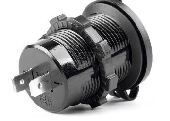 Amio - ΠΡΙΖΑ ΜΕ 2 ΘΥΡΕΣ USB ΚΑΙ ΚΑΠΑΚΙ ΜΑΥΡΗ 12/24V 5V 3.1A Φ37 mmχ51mm MOD-03 - 1 τεμ. (02853/AM)