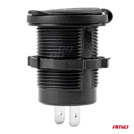 Amio - ΠΡΙΖΑ ΜΕ 2 ΘΥΡΕΣ USB 12/24V - 2x5V/2.1A Φ37mmX51mm MOD-04 - 1 τεμ. (02854/AM)