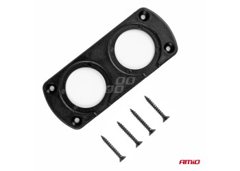 Amio - ΠΑΝΕΛ ΔΙΠΛΟ ΓΙΑ ΠΡΙΖΕΣ ΜΑΥΡΟ MOD-13 105x43x4,5 mm ΔΙΑΜΕΤΡΟ ΤΡΥΠΑΣ: 3cm (02863/AM)