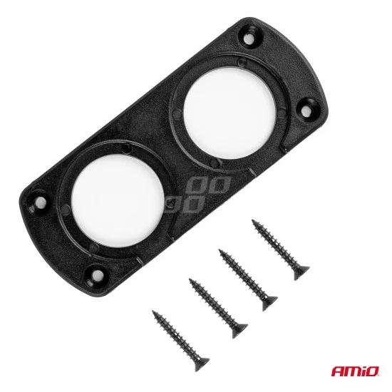 Amio - ΠΑΝΕΛ ΔΙΠΛΟ ΓΙΑ ΠΡΙΖΕΣ ΜΑΥΡΟ MOD-13 105x43x4,5 mm ΔΙΑΜΕΤΡΟ ΤΡΥΠΑΣ: 3cm (02863/AM)