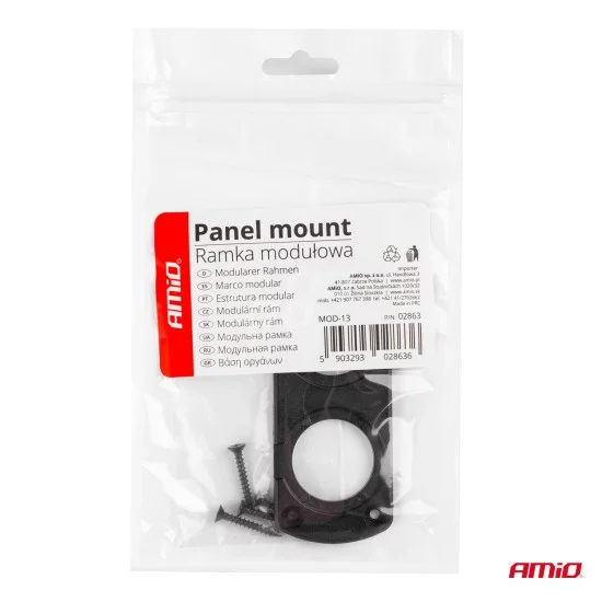 Amio - ΠΑΝΕΛ ΔΙΠΛΟ ΓΙΑ ΠΡΙΖΕΣ ΜΑΥΡΟ MOD-13 105x43x4,5 mm ΔΙΑΜΕΤΡΟ ΤΡΥΠΑΣ: 3cm (02863/AM)