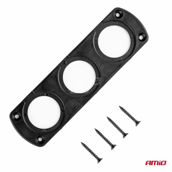 Amio - ΠΑΝΕΛ ΤΡΙΠΛΟ ΓΙΑ ΠΡΙΖΕΣ ΜΑΥΡΟ MOD-13 151x43x4,5 mm ΔΙΑΜΕΤΡΟ ΤΡΥΠΑΣ: 3cm (02864/AM)