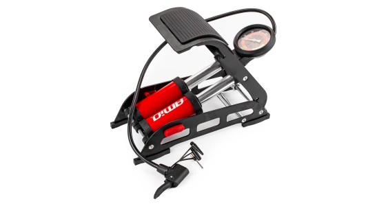 Amio - ΤΡΟΜΠΑ ΑΕΡΟΣ ΠΟΔΗΛΑΤΟΥ ΠΟΔΙΟΥ ΔΙΠΛΟ ΠΙΣΤΟΝΙ 2x45mm ΜΕΤΑΛΛΙΚΗ 160PSI ΜΕ ΜΑΝΟΜΕΤΡΟ PU07 - 1 τεμ. (02894/AM)