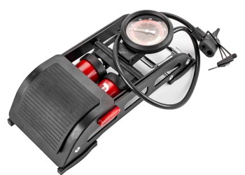 Amio - ΤΡΟΜΠΑ ΑΕΡΟΣ ΠΟΔΗΛΑΤΟΥ ΠΟΔΙΟΥ ΔΙΠΛΟ ΠΙΣΤΟΝΙ 2x45mm ΜΕΤΑΛΛΙΚΗ 160PSI ΜΕ ΜΑΝΟΜΕΤΡΟ PU07 - 1 τεμ. (02894/AM)