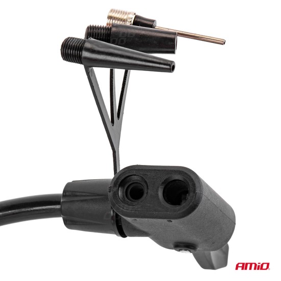 Amio - ΤΡΟΜΠΑ ΑΕΡΟΣ ΠΟΔΗΛΑΤΟΥ ΠΟΔΙΟΥ ΔΙΠΛΟ ΠΙΣΤΟΝΙ 2x45mm ΜΕΤΑΛΛΙΚΗ 160PSI ΜΕ ΜΑΝΟΜΕΤΡΟ PU07 - 1 τεμ. (02894/AM)