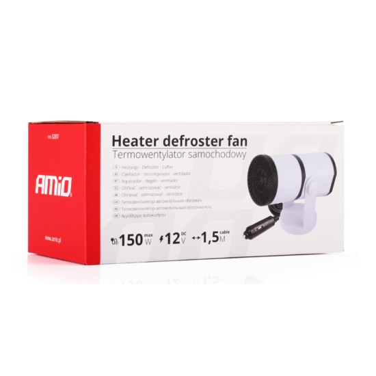 Amio - ΑΕΡΟΘΕΡΜΟ ΑΝΑΠΤΗΡΑ ΛΕΥΚΟ 12V - 150W (ΚΑΛΩΔΙΟ 150 cm)​ - 1 TEM. (02897/AM)