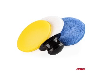 Amio - ΣΦΟΥΓΓΑΡΙΑ ΓΥΑΛΙΣΜΑΤΟΣ ΣΤΡΟΓΓΥΛΑ ΣΕΤ 3ΤΕΜ ΜΕ ΛΑΒΗ 3x125mm​ - 3 ΤΕΜ. (02904/AM)