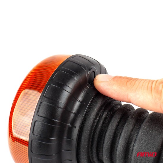 Amio - ΦΑΡΟΣ ΠΕΡΙΣΤΡΕΦΟΜΕΝΟΣ LED MINI 12/24V 18SMD ΕΛΑΣΤΙΚΟΣ ΒΙΔΩΤΟΣ ΠΟΡΤΟΚΑΛΙ 138x86mm -1 ΤΕΜ. (02921/AM)