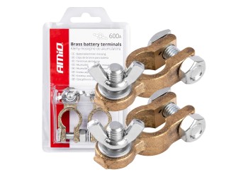 Amio - ΠΟΛΟΙ ΜΠΑΤΑΡΙΑΣ (ΑΚΡΟΔΕΚΤΕΣ) 12V 600A ΜΕ ΠΕΤΑΛΟΥΔΑ ΣΥΣΦΙΓΞΗΣ - 2 Τεμ. (02956/AM)