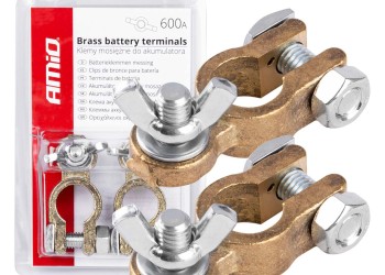Amio - ΠΟΛΟΙ ΜΠΑΤΑΡΙΑΣ (ΑΚΡΟΔΕΚΤΕΣ) 12V 600A ΜΕ ΠΕΤΑΛΟΥΔΑ ΣΥΣΦΙΓΞΗΣ - 2 Τεμ. (02956/AM)