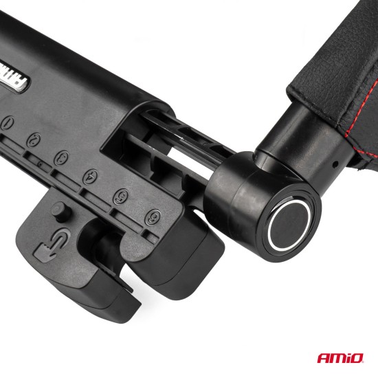 Amio - ΠΡΟΣΚΕΦΑΛΟ ΑΥΤΟΚΙΝΗΤΟΥ ΡΥΘΜΙΖΟΜΕΝΟ ΓΙΑ ΣΤΗΡΙΞΗ ΑΥΧΕΝΑ ΣΕ ΜΑΥΡΟ ΧΡΩΜΑ ΑΠΟ ΔΕΡΜΑΤΙΝΗ - 1 TEM. (02957/AM)