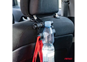 Amio - ΚΡΕΜΑΣΤΡΑ ΠΡΟΣΚΕΦΑΛΟΥ ΚΑΘΙΣΜΑΤΟΣ ΜΕ 2 ΓΑΝΤΖΟΥΣ (ΜΑΥΡΟ/ PP ΠΛΑΣΤΙΚΟ) - 1 ΤΕΜ. (02958/AM)