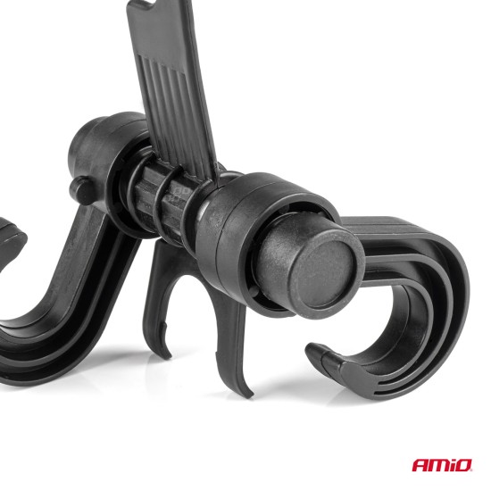 Amio - ΚΡΕΜΑΣΤΡΑ ΠΡΟΣΚΕΦΑΛΟΥ ΚΑΘΙΣΜΑΤΟΣ ΜΕ 2 ΓΑΝΤΖΟΥΣ (ΜΑΥΡΟ/ PP ΠΛΑΣΤΙΚΟ) - 1 ΤΕΜ. (02958/AM)