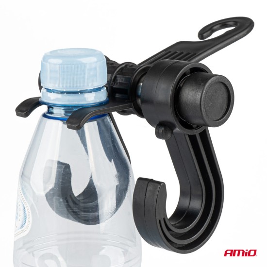 Amio - ΚΡΕΜΑΣΤΡΑ ΠΡΟΣΚΕΦΑΛΟΥ ΚΑΘΙΣΜΑΤΟΣ ΜΕ 2 ΓΑΝΤΖΟΥΣ (ΜΑΥΡΟ/ PP ΠΛΑΣΤΙΚΟ) - 1 ΤΕΜ. (02958/AM)