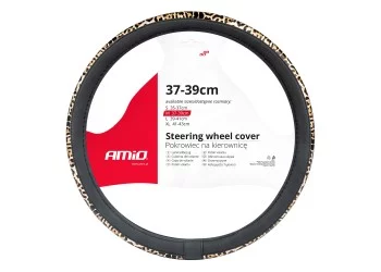 Amio - ΚΑΛΥΜΜΑ ΤΙΜΟΝΙΟΥ 37-39cm SWC-43-M ΜΑΥΡΟ/ΛΕΟΠΑΡ (LEOPARD) - 1 ΤΕΜ. (02984/AM)