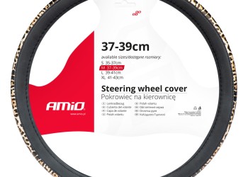 Amio - ΚΑΛΥΜΜΑ ΤΙΜΟΝΙΟΥ 37-39cm SWC-43-M ΜΑΥΡΟ/ΛΕΟΠΑΡ (LEOPARD) - 1 ΤΕΜ. (02984/AM)