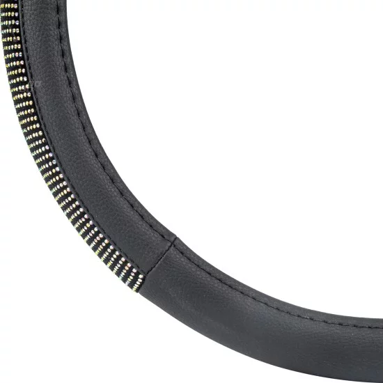 Amio - ΚΑΛΥΜΜΑ ΤΙΜΟΝΙΟΥ 37-39cm SWC-44-M ΜΑΥΡΟ ΜΕ STRASS - 1 ΤΕΜ. (02985/AM)