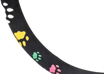 Amio - ΚΑΛΥΜΜΑ ΤΙΜΟΝΙΟΥ SWC-46 (M) 37-39cm ΜΑΥΡΟ ΜΕ ΣΧΕΔΙΟ ΠΟΛΥΧΡΩΜΕΣ ΠΑΤΟΥΣΕΣ ΣΚΥΛΟΥ - 1 ΤΕΜ. (02986/AM)