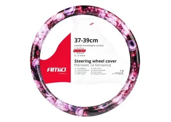 Amio - ΚΑΛΥΜΜΑ ΤΙΜΟΝΙΟΥ SWC-47 Μ 37-39cm ΜΑΥΡΟ/ΡΟΖ ΜΕ ΣΧΕΔΙΟ ΛΟΥΛΟΥΔΙΑ - 1 ΤΕΜ. (02988/AM)