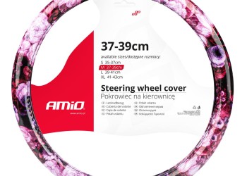 Amio - ΚΑΛΥΜΜΑ ΤΙΜΟΝΙΟΥ SWC-47 Μ 37-39cm ΜΑΥΡΟ/ΡΟΖ ΜΕ ΣΧΕΔΙΟ ΛΟΥΛΟΥΔΙΑ - 1 ΤΕΜ. (02988/AM)