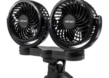 Amio - ΑΝΕΜΙΣΤΗΡΑΣ ΔΙΠΛΟΣ 24V 2χ4''(10,8cm) ΜΕ ΦΙΣ ΑΝΑΠΤΗΡΑ 2 ΤΑΧΥΤΗΤΩΝ ΜΕ ΒΕΝΤΟΥΖΑ PRO SERIES - 1 ΤΕΜ. (03011/AM)