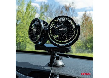 Amio - ΑΝΕΜΙΣΤΗΡΑΣ ΔΙΠΛΟΣ 24V 2χ4''(10,8cm) ΜΕ ΦΙΣ ΑΝΑΠΤΗΡΑ 2 ΤΑΧΥΤΗΤΩΝ ΜΕ ΒΕΝΤΟΥΖΑ PRO SERIES - 1 ΤΕΜ. (03011/AM)