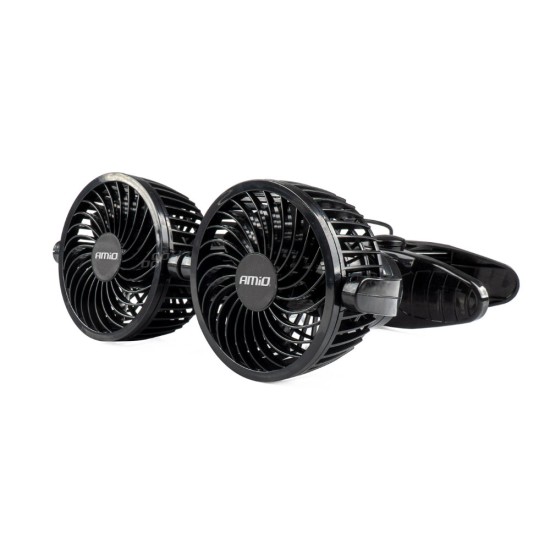 Amio - ΑΝΕΜΙΣΤΗΡΑΣ ΔΙΠΛΟΣ 24V 2χ4''(10,8cm) ΜΕ ΦΙΣ ΑΝΑΠΤΗΡΑ/2 ΤΑΧΥΤΗΤΩΝ/ ΜΕ ΜΑΝΤΑΛΑΚΙ PRO SERIES - 1 ΤΕΜ. (03013/AM)