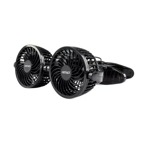 Amio - ΑΝΕΜΙΣΤΗΡΑΣ ΔΙΠΛΟΣ 24V 2χ4''(10,8cm) ΜΕ ΦΙΣ ΑΝΑΠΤΗΡΑ/2 ΤΑΧΥΤΗΤΩΝ/ ΜΕ ΜΑΝΤΑΛΑΚΙ PRO SERIES - 1 ΤΕΜ. (03013/AM)