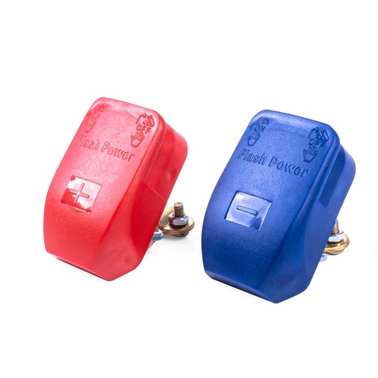 Amio - ΠΟΛΟΙ ΜΠΑΤΑΡΙΑΣ 12/24V ΤΑΧΕΙΑΣ ΑΠΟΣΥΝΔΕΣΗΣ ΜΠΛΕ/ΚΟΚΚΙΝΟ - 2 TEM. (03020/AM)