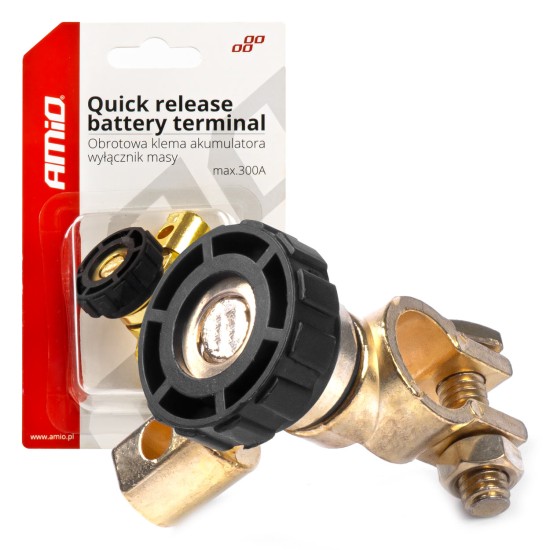 Amio - ΠΟΛΟΣ ΑΣΦΑΛΕΙΑΣ ΜΠΑΤΑΡΙΑΣ QUICK REALEASE ΤΑΧΕΙΑΣ ΑΠΟΔΕΣΜΕΥΣΗΣ (ΑΚΡΟΔΕΚΤΗΣ) max300A​ - 1 TEM. (03021/AM)