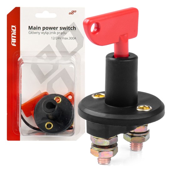 Amio - ΚΕΝΤΡΙΚΟΣ ΔΙΑΚΟΠΤΗΣ ΜΠΑΤΑΡΙΑΣ ΓΕΝΙΚΟΥ ΡΕΥΜΑΤΟΣ (KILLER SWITCH) 150Α 12-24V​ - 1 TEM. (03023/AM)