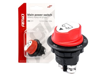 Amio - ΔΙΑΚΟΠΤΗΣ POWER-OFF ΜΠΑΤΑΡΙΑΣ ΓΕΝΙΚΟΥ ΡΕΥΜΑΤΟΣ 12>32V max100A preak 500A 29mm 3 ΛΕΙΤΟΥΡΓΙΩΝ - 1 ΤΕΜ. (03026/AM)