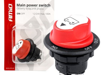 Amio - ΔΙΑΚΟΠΤΗΣ POWER-OFF ΜΠΑΤΑΡΙΑΣ ΓΕΝΙΚΟΥ ΡΕΥΜΑΤΟΣ 12>32V max100A preak 500A 29mm 3 ΛΕΙΤΟΥΡΓΙΩΝ - 1 ΤΕΜ. (03026/AM)