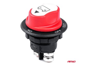 Amio - ΔΙΑΚΟΠΤΗΣ POWER-OFF ΜΠΑΤΑΡΙΑΣ ΓΕΝΙΚΟΥ ΡΕΥΜΑΤΟΣ 12>32V max100A preak 500A 29mm 3 ΛΕΙΤΟΥΡΓΙΩΝ - 1 ΤΕΜ. (03026/AM)