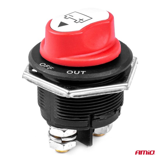 Amio - ΔΙΑΚΟΠΤΗΣ POWER-OFF ΓΕΝΙΚΟΥ ΡΕΥΜΑΤΟΣ ΜΠΑΤΑΡΙΑΣ 12>32V max200A preak1000A 3 ΛΕΙΤΟΥΡΓΙΩΝ - 1 ΤΕΜ. (03027/AM)