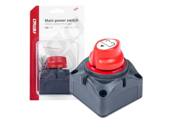 Amio - ΔΙΑΚΟΠΤΗΣ POWER-OFF ΓΕΝΙΚΟΥ ΡΕΥΜΑΤΟΣ ΜΠΑΤΑΡΙΑΣ ΣΕ ΒΑΣΗ 12-24V 275A - 1 ΤΕΜ. (03028/AM)
